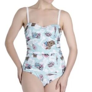 Hell Bunny Tiki 🌴🗿swimsuit plus size 2X Pinup One piece